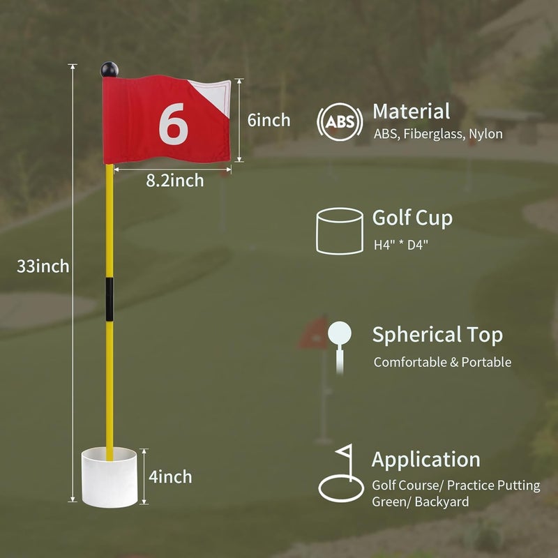 Crestgolf Portable Backyard Practice Golf Hole Cup and Flag Stick of Fiberglass, Golf Putting Green Flagstick Golf Pin Flag Hole Cup Set - Image 5